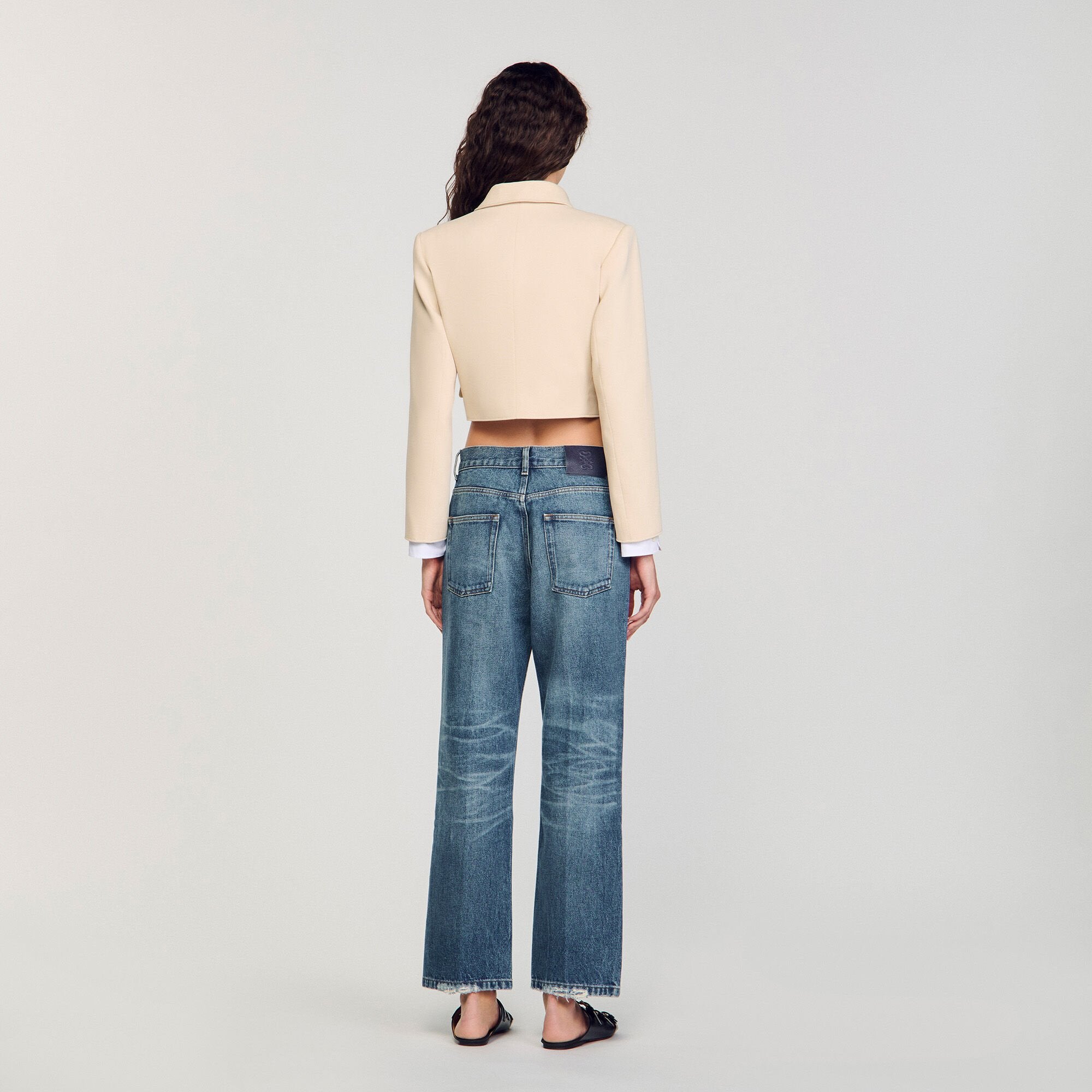 Sandro Women Cropped buttoned jacket