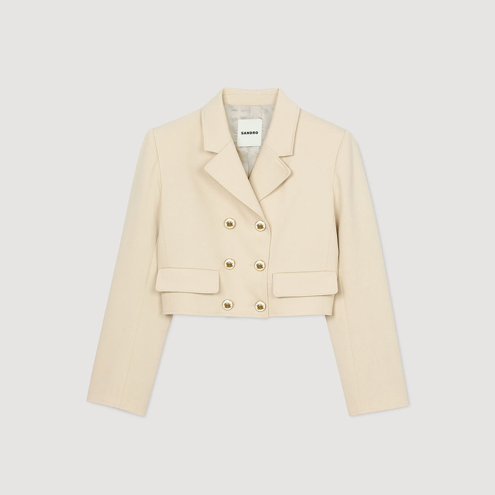 Sandro Women Cropped buttoned jacket
