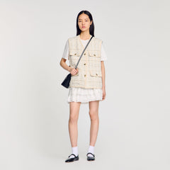 Sandro Women Sleeveless tweed jacket