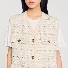 Sandro Women Sleeveless tweed jacket