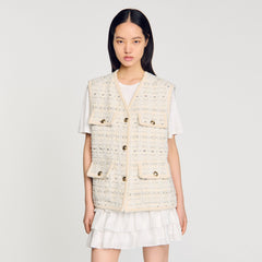 Sandro Women Sleeveless tweed jacket