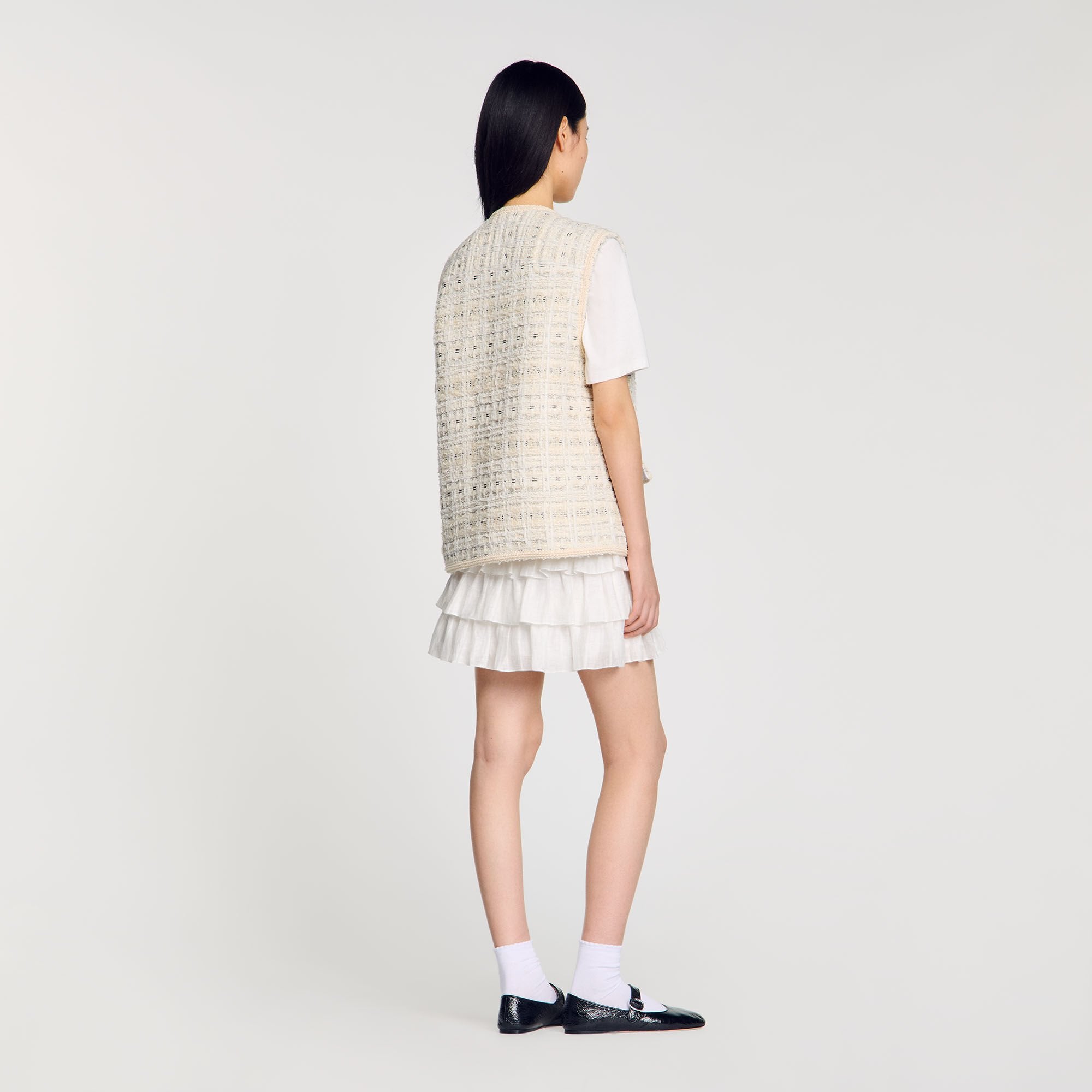 Sandro Women Sleeveless tweed jacket