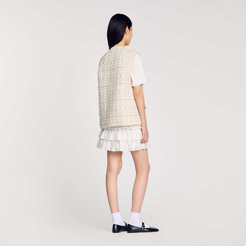 Sandro Women Sleeveless tweed jacket