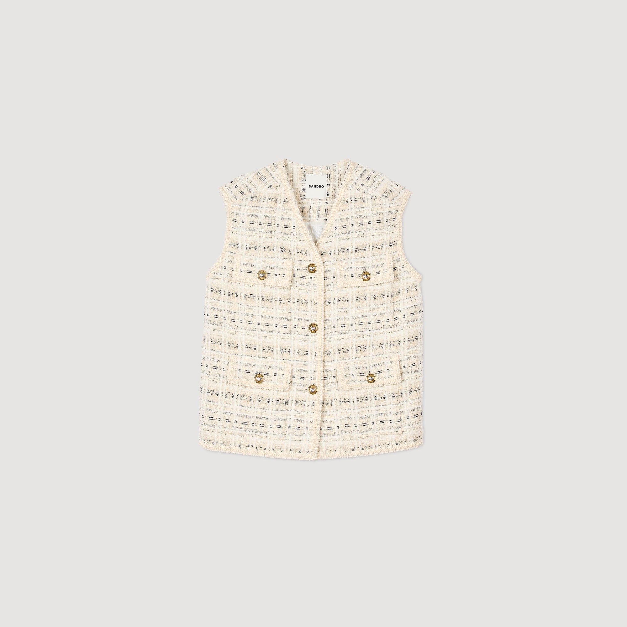 Sandro Women Sleeveless tweed jacket
