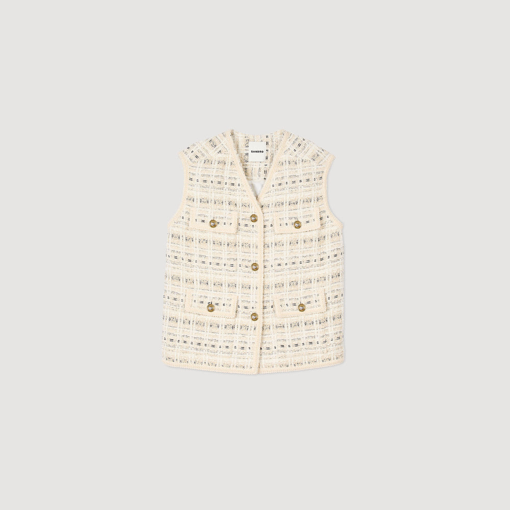 Sandro Women Sleeveless tweed jacket