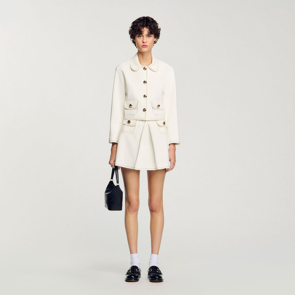 Sandro Women Peter Pan collar cropped jacket