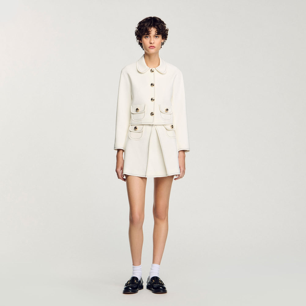Sandro Women Peter Pan collar cropped jacket