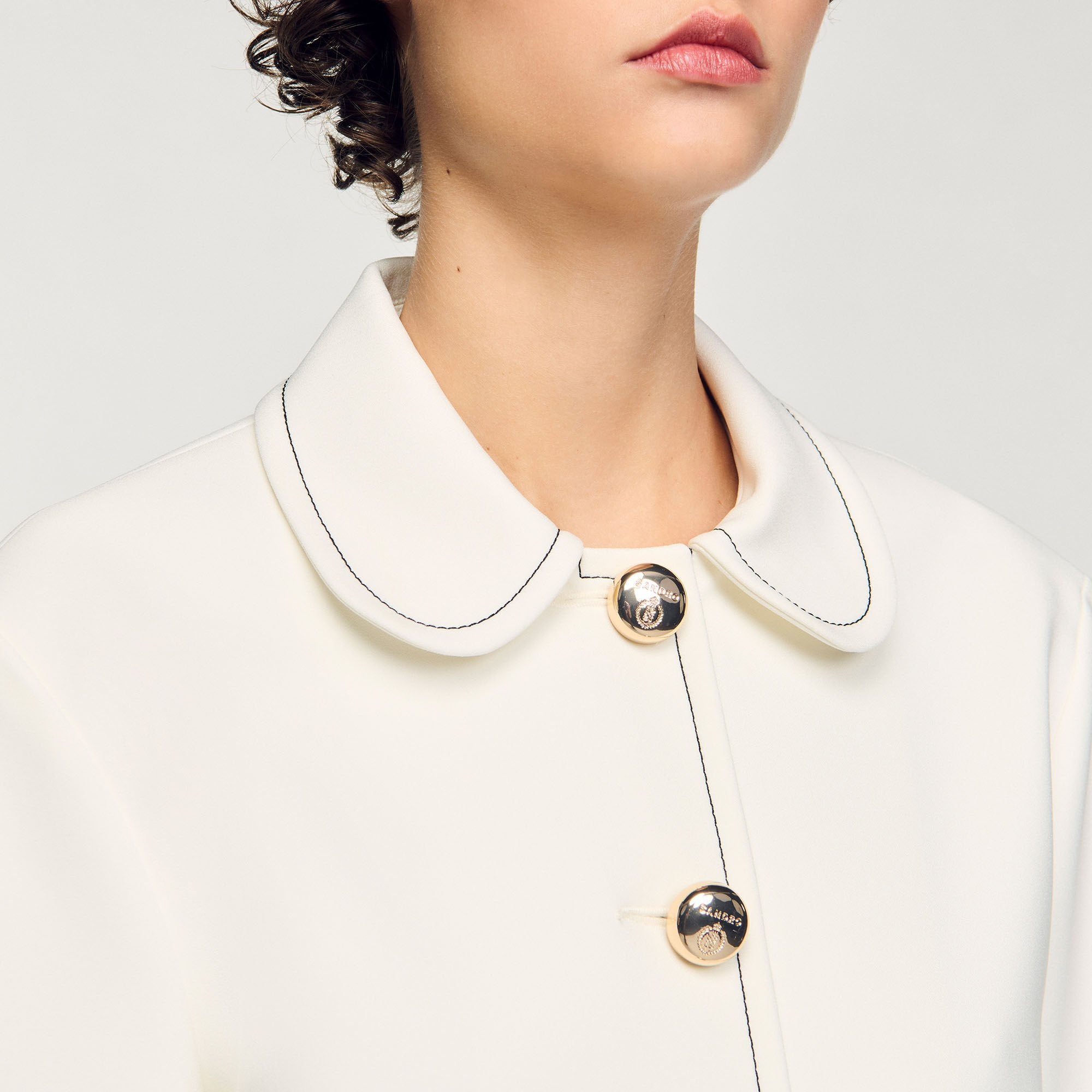 Sandro Women Peter Pan collar cropped jacket