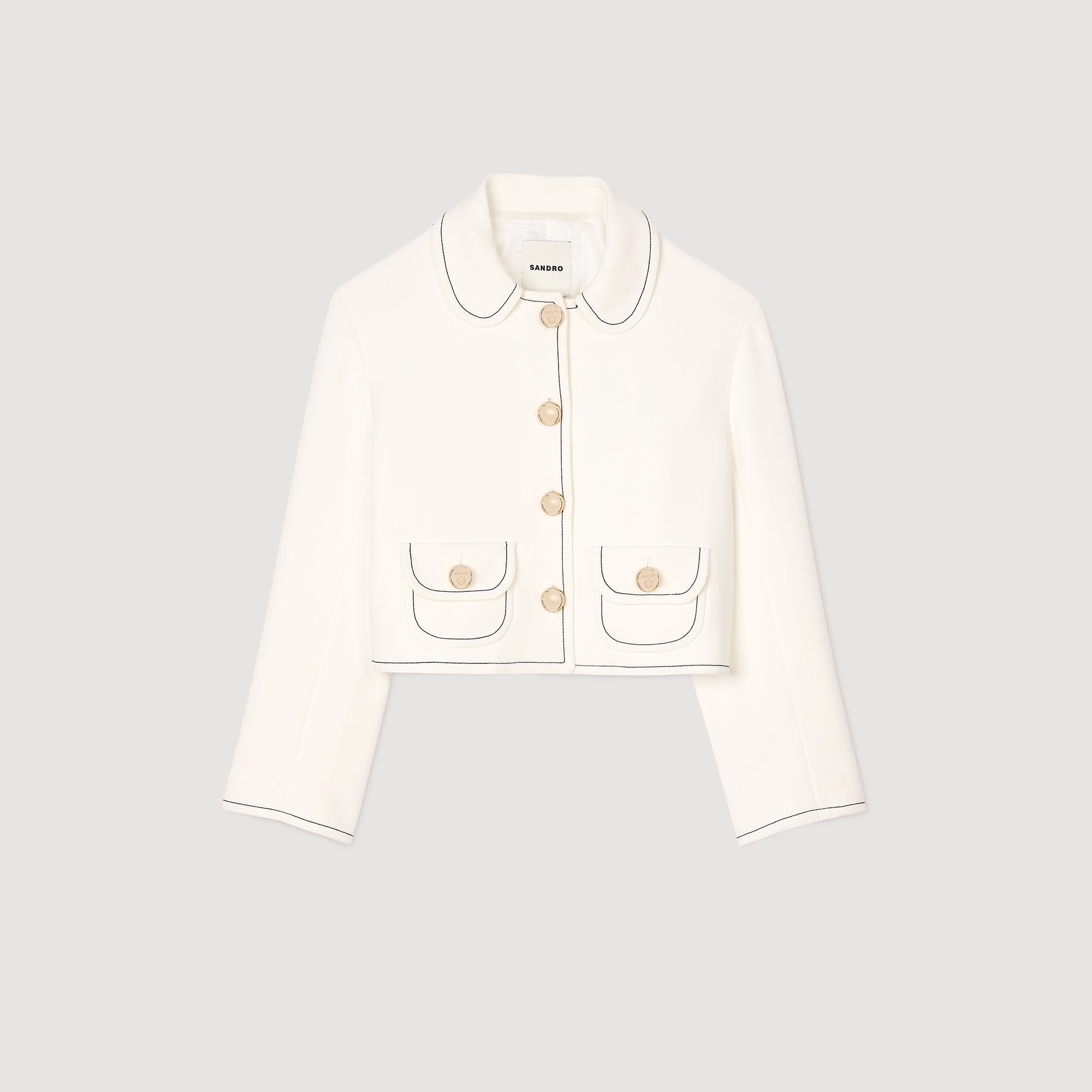 Sandro Women Peter Pan collar cropped jacket