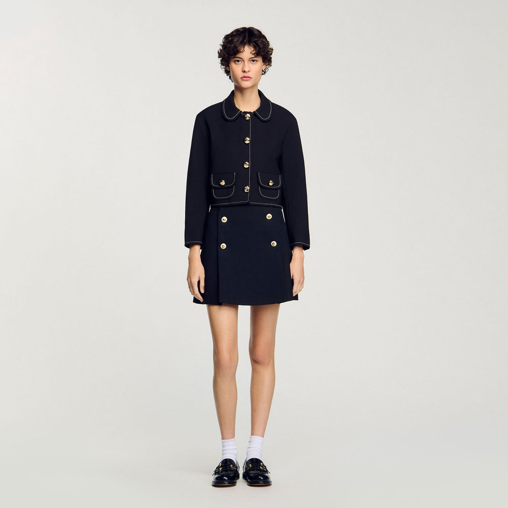 Sandro Women Peter Pan collar cropped jacket