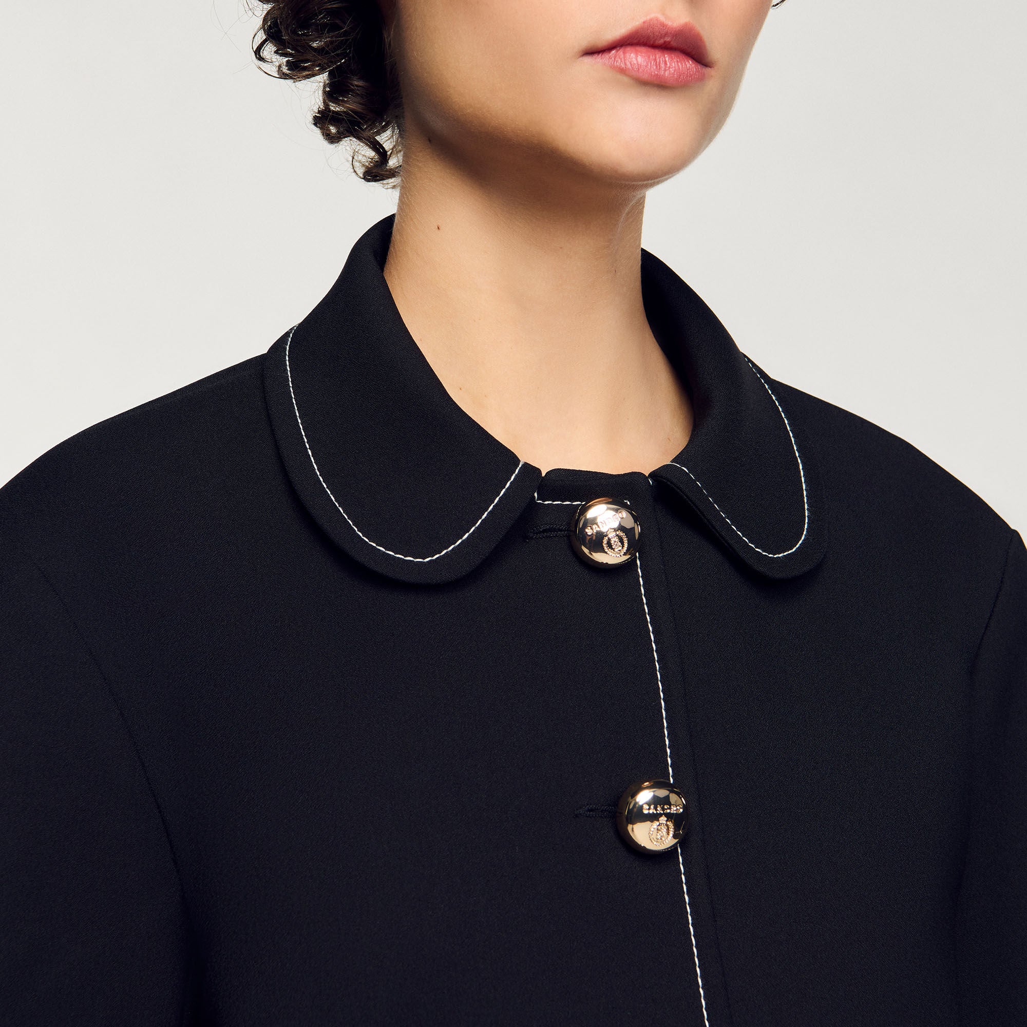 Sandro Women Peter Pan collar cropped jacket