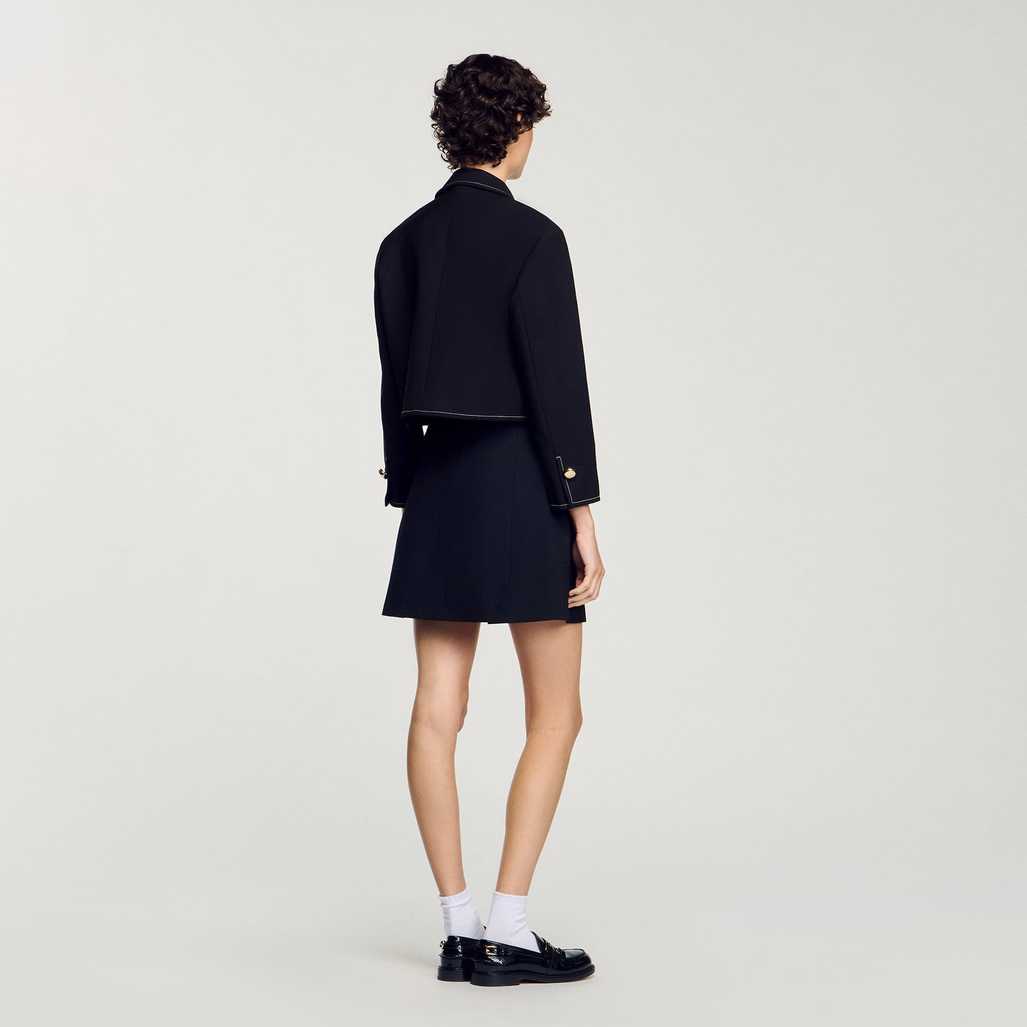 Sandro Women Peter Pan collar cropped jacket