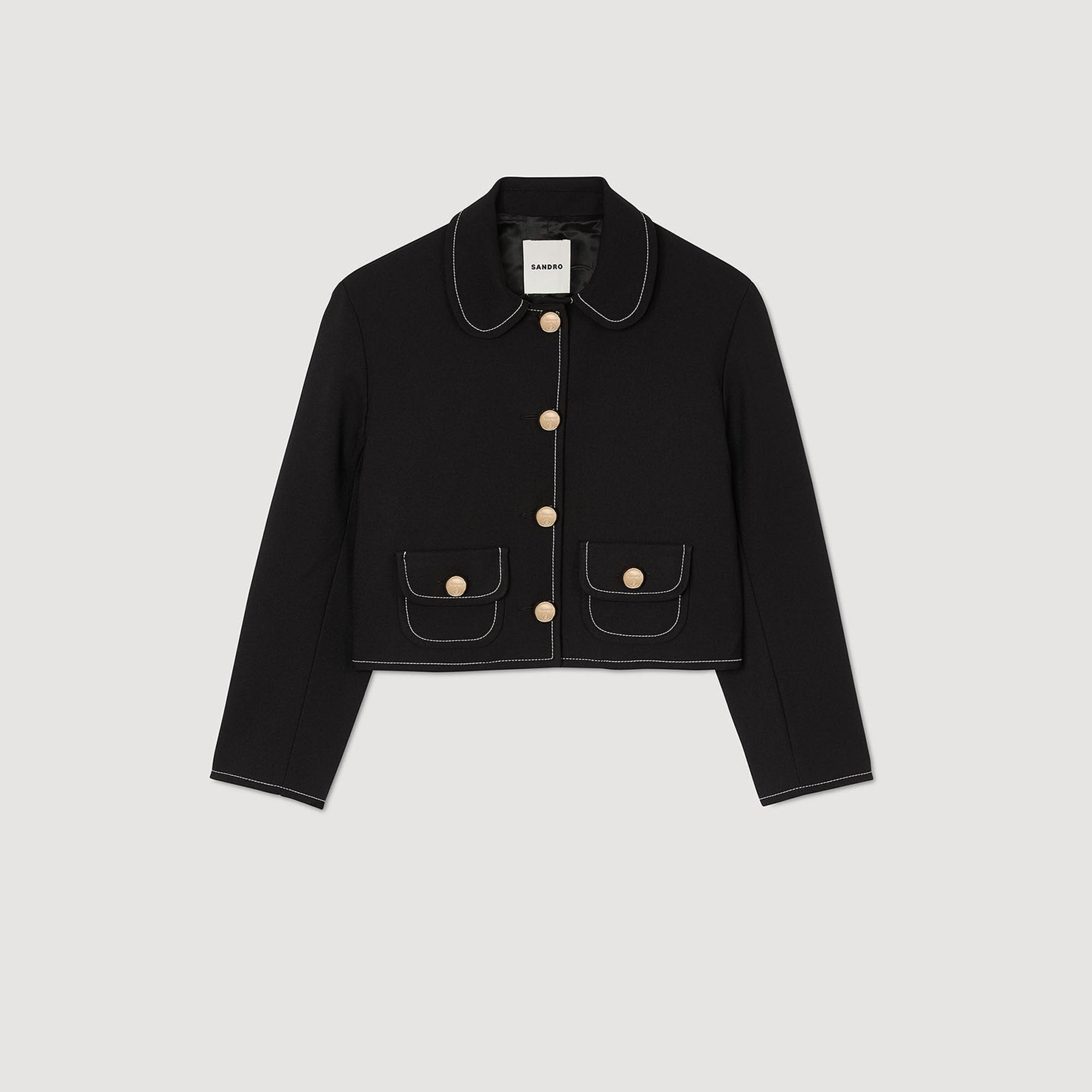 Sandro Women Peter Pan collar cropped jacket