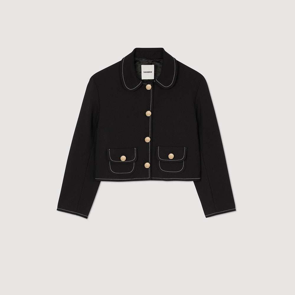 Sandro Women Peter Pan collar cropped jacket