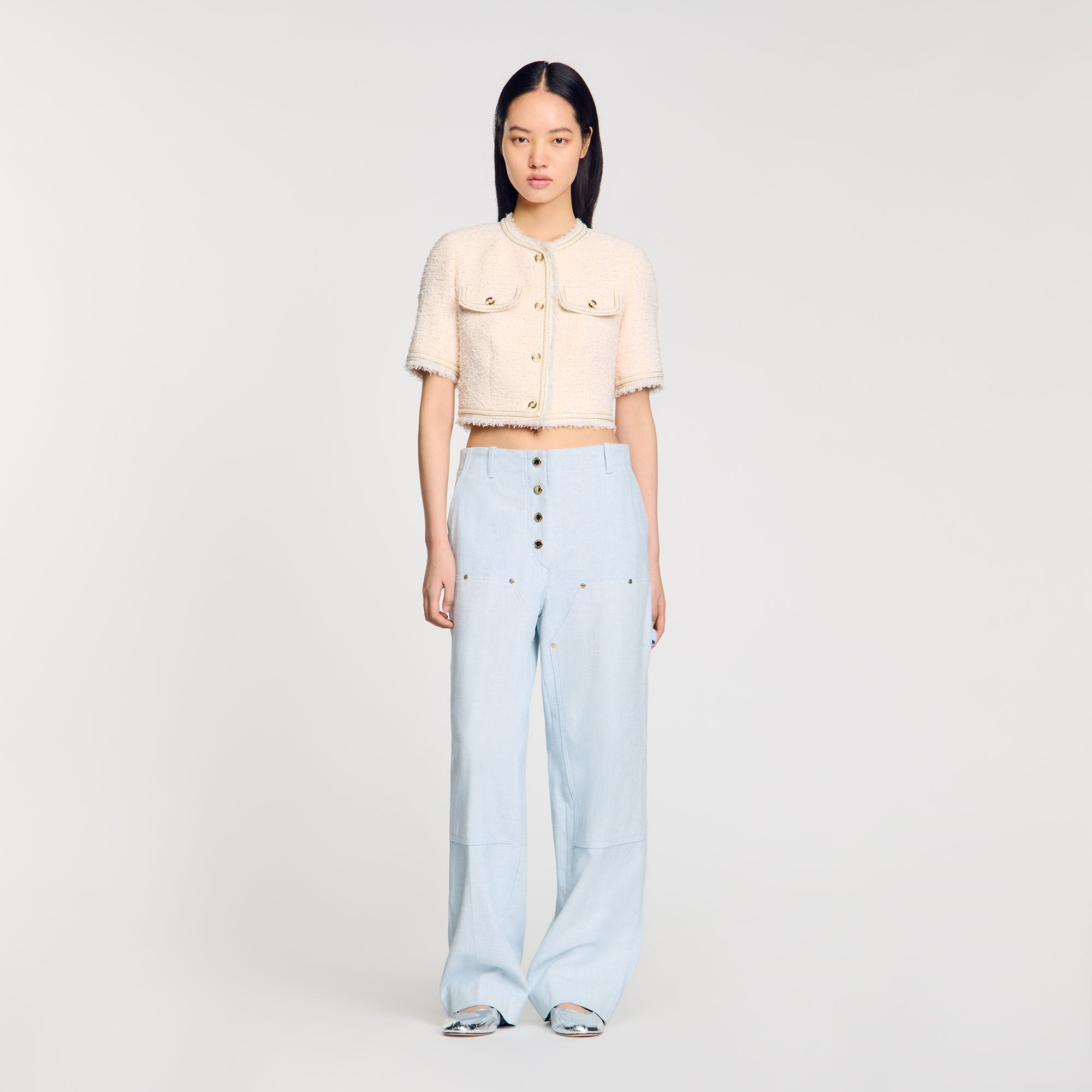 Sandro Women Short-sleeved tweed jacket