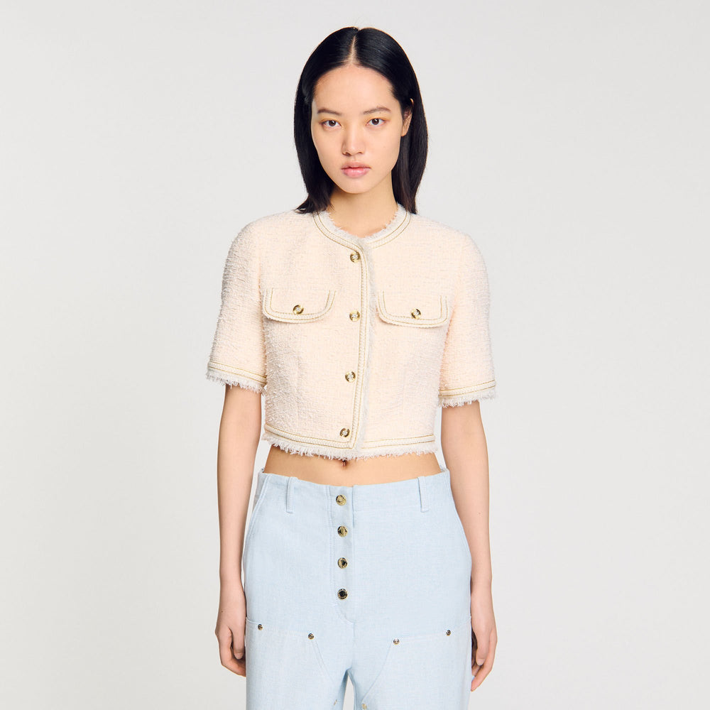 Sandro Women Short-sleeved tweed jacket
