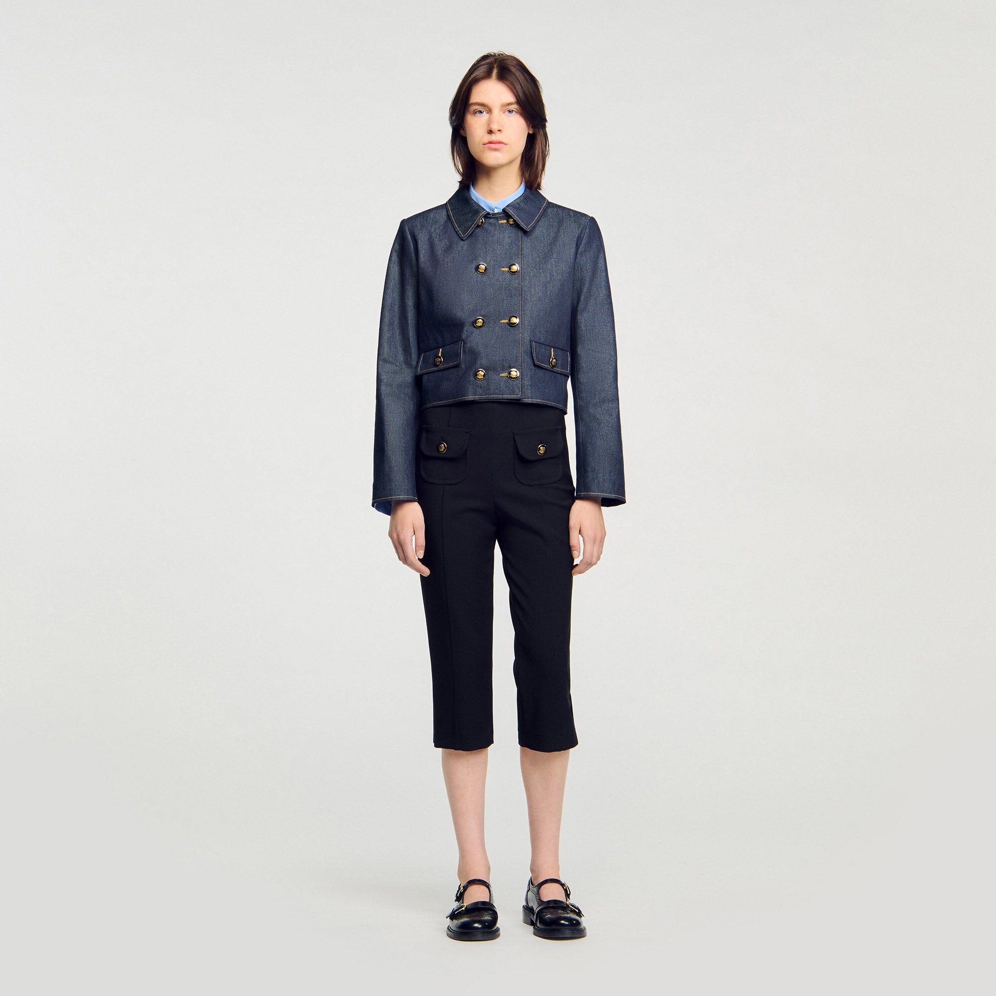 Sandro Women Denim tailored jacket