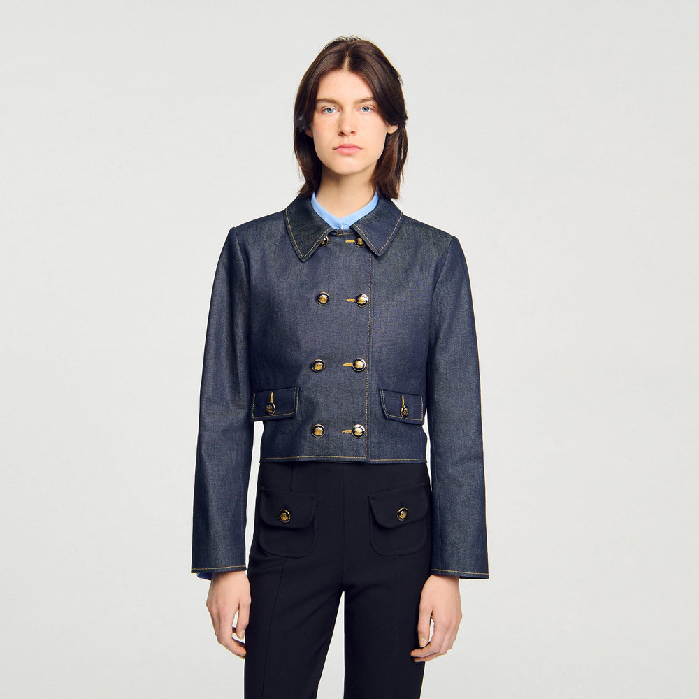 Sandro Women Denim tailored jacket