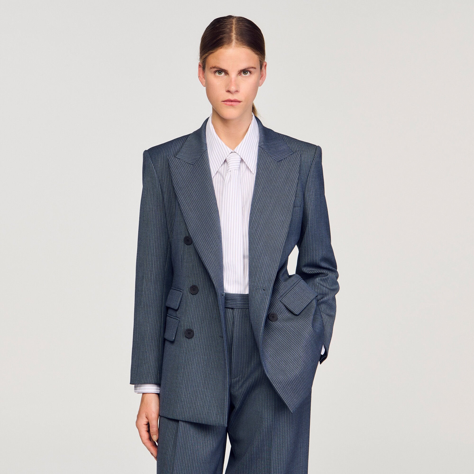 Sandro Women Striped tailored jacket