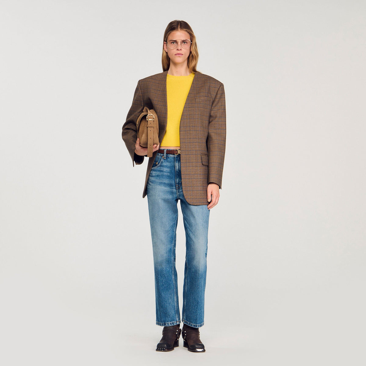 Sandro Women Oversized checked jacket