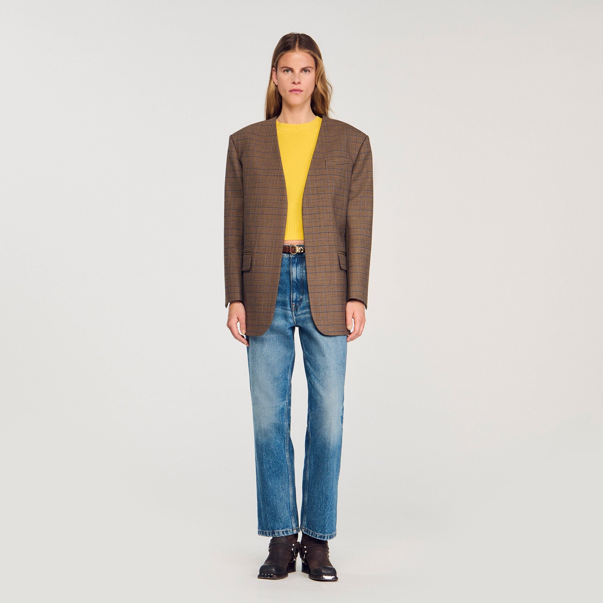 Sandro Women Oversized checked jacket