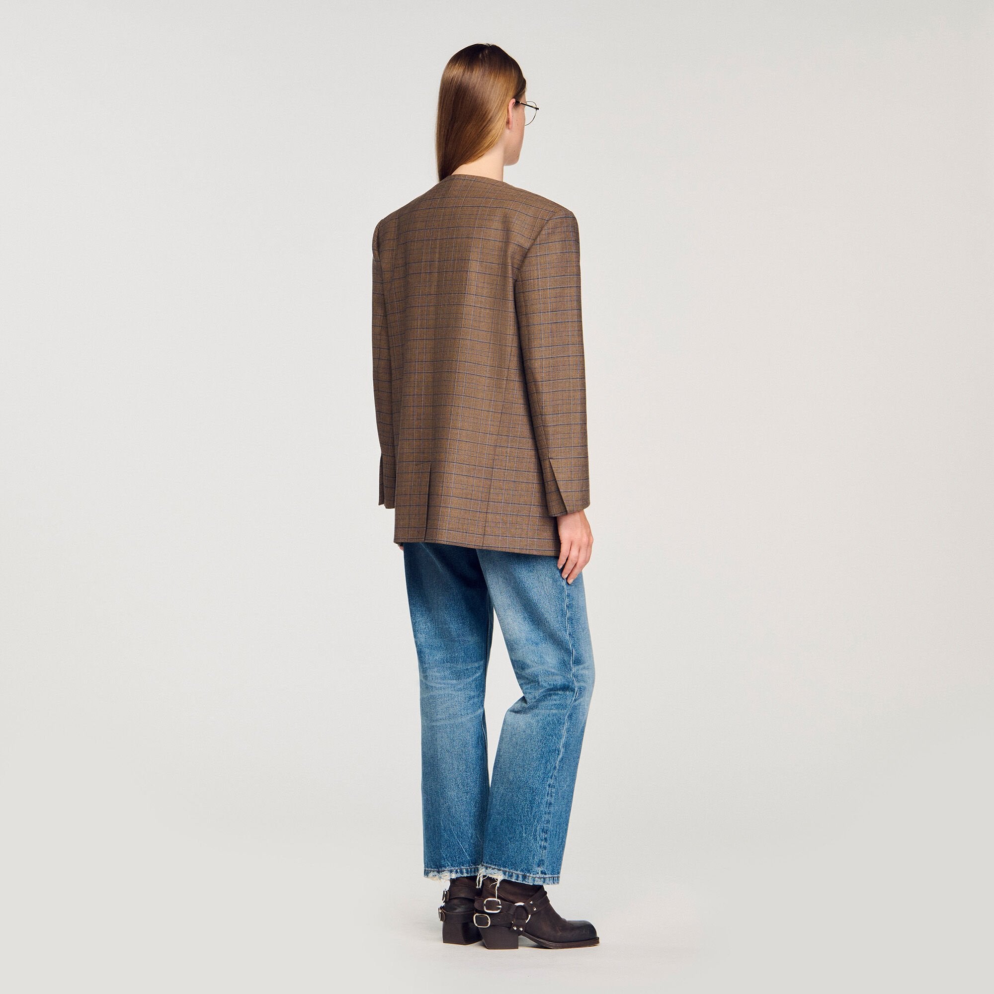 Sandro Women Oversized checked jacket