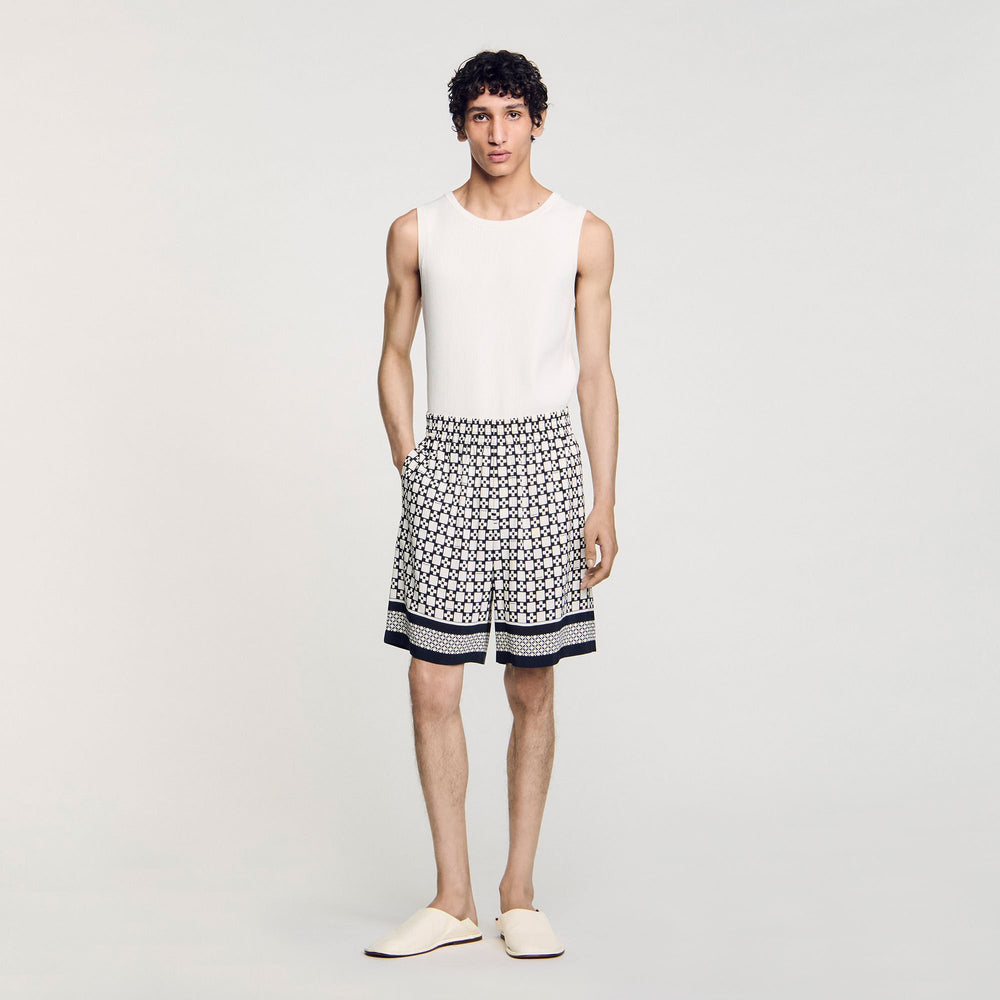 Sandro Men Square Cross flowy bermuda shorts