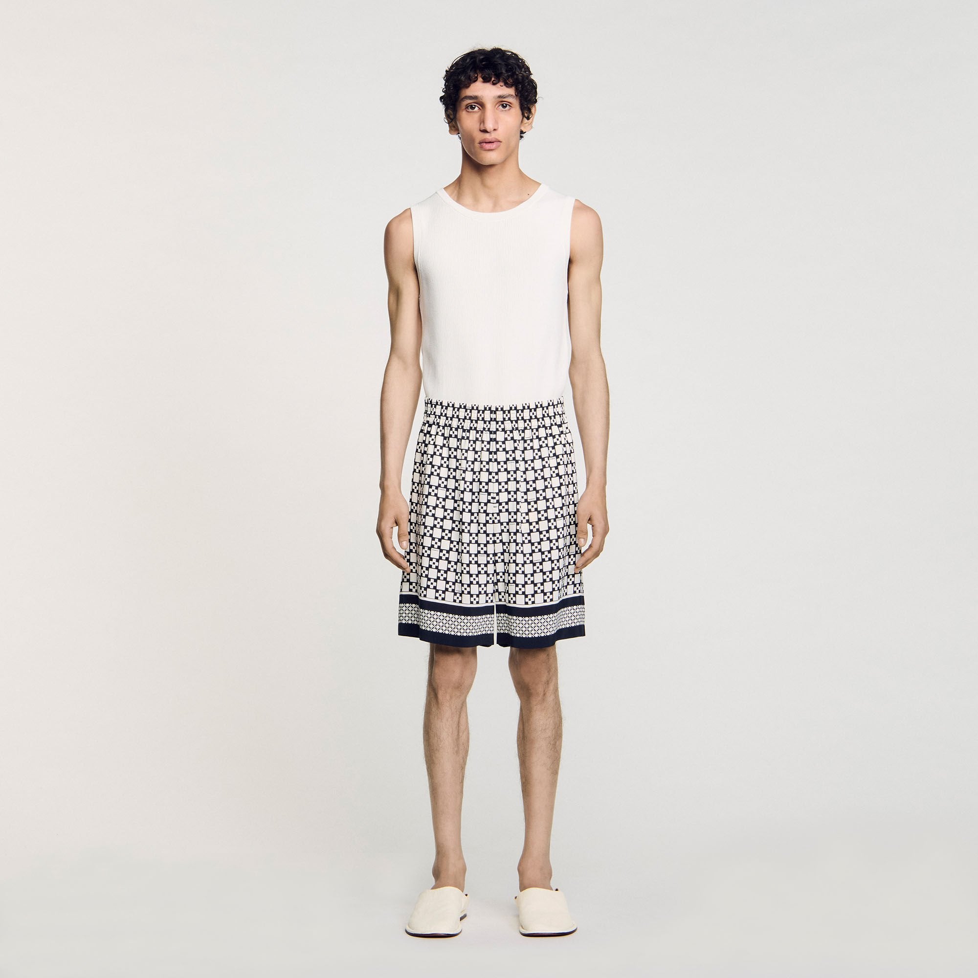 Sandro Men Square Cross flowy bermuda shorts