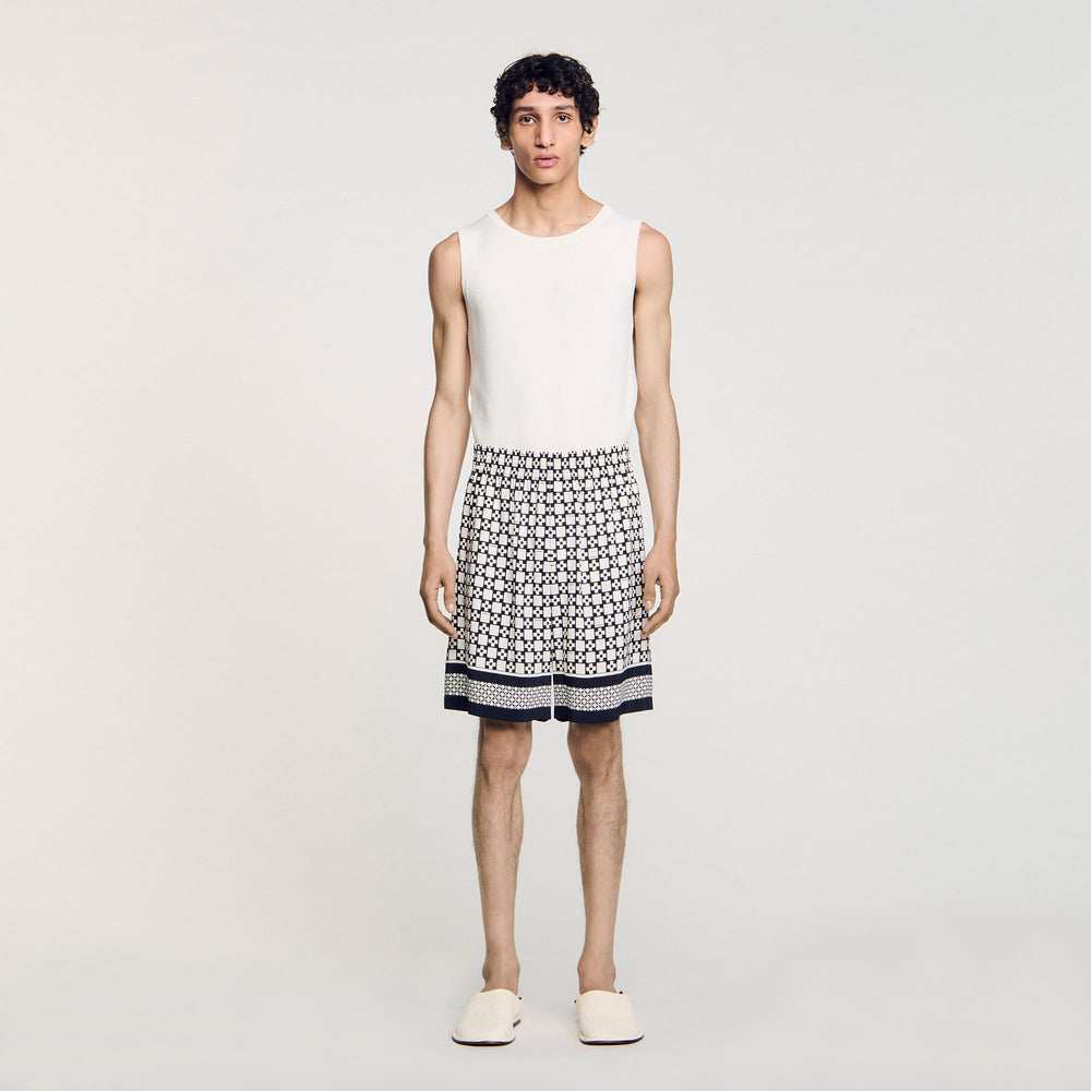 Sandro Men Square Cross flowy bermuda shorts