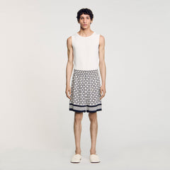Sandro Men Square Cross flowy bermuda shorts