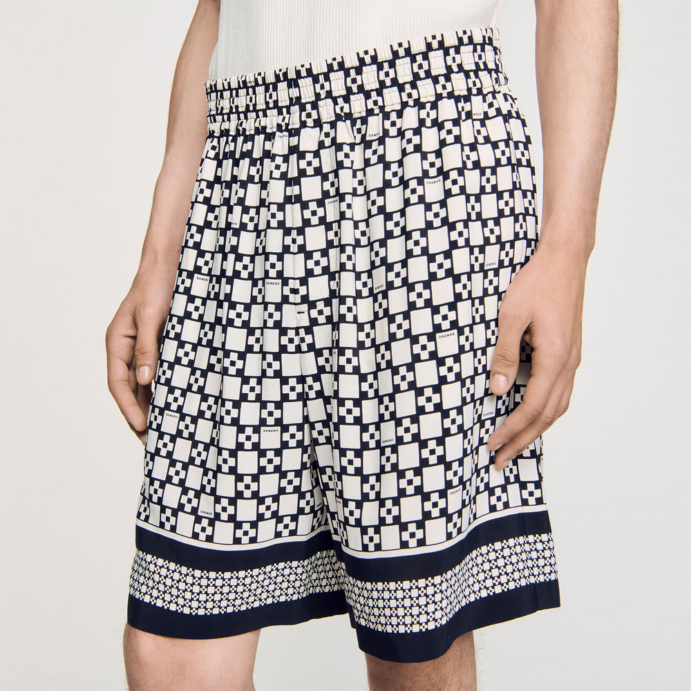 Sandro Men Square Cross flowy bermuda shorts