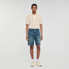 Sandro Men Elasticated denim shorts