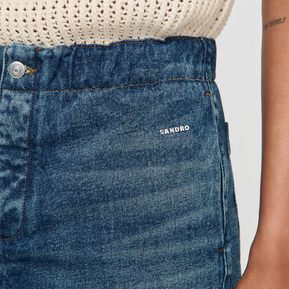 Sandro Men Elasticated denim shorts
