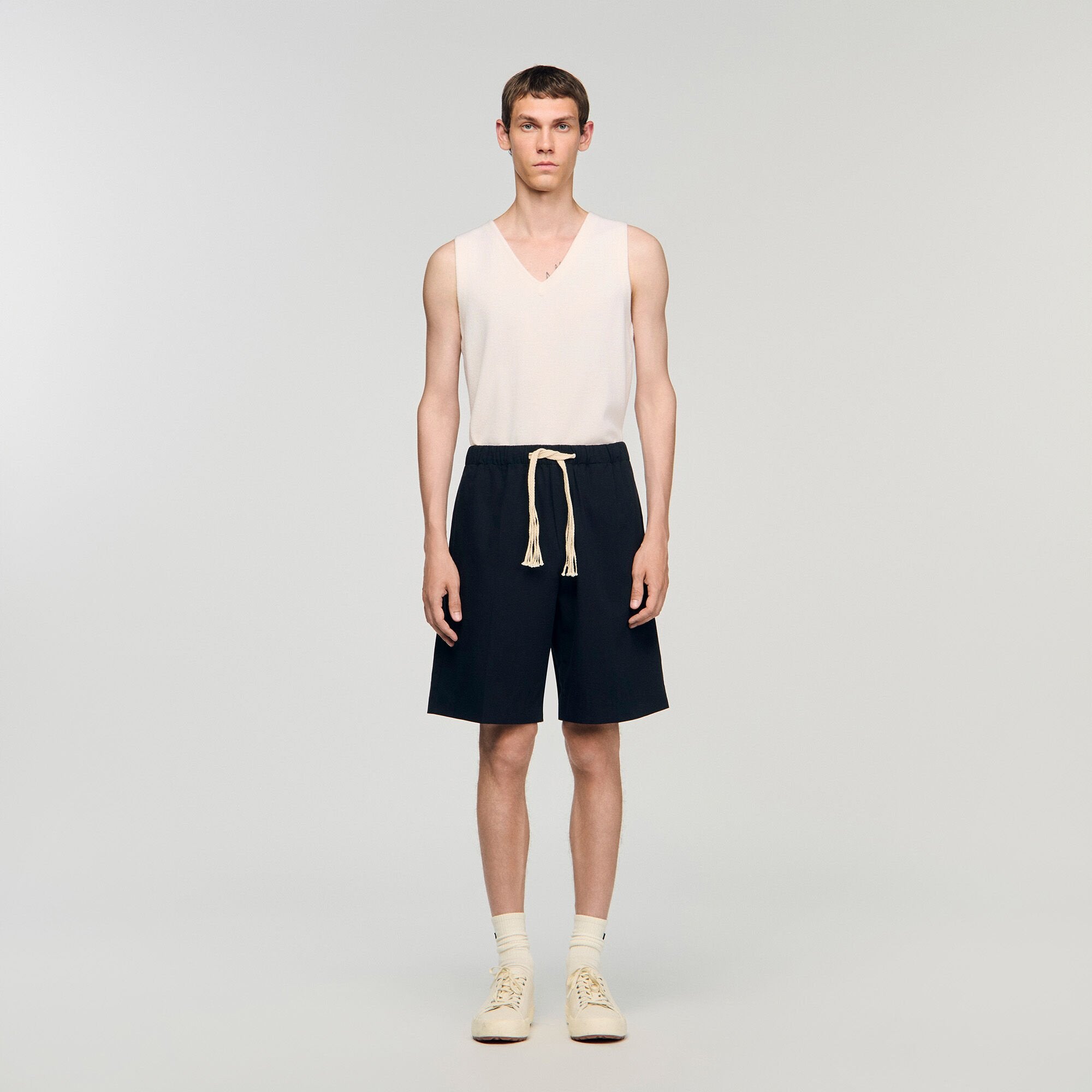 Sandro Men Elasticated waist cotton shorts