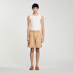 Sandro Men Square Cross jacquard shorts