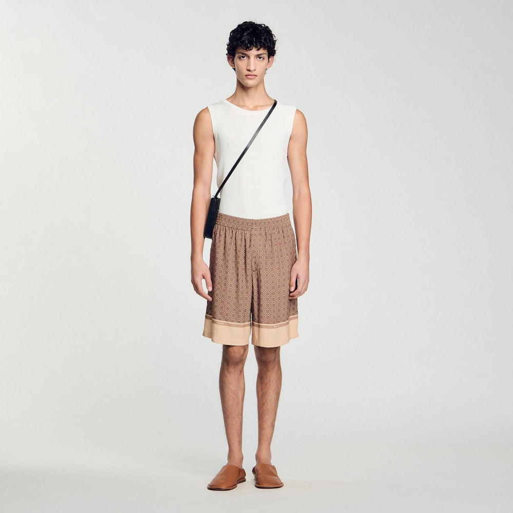 Sandro Men Patterned Flowy Bermuda shorts