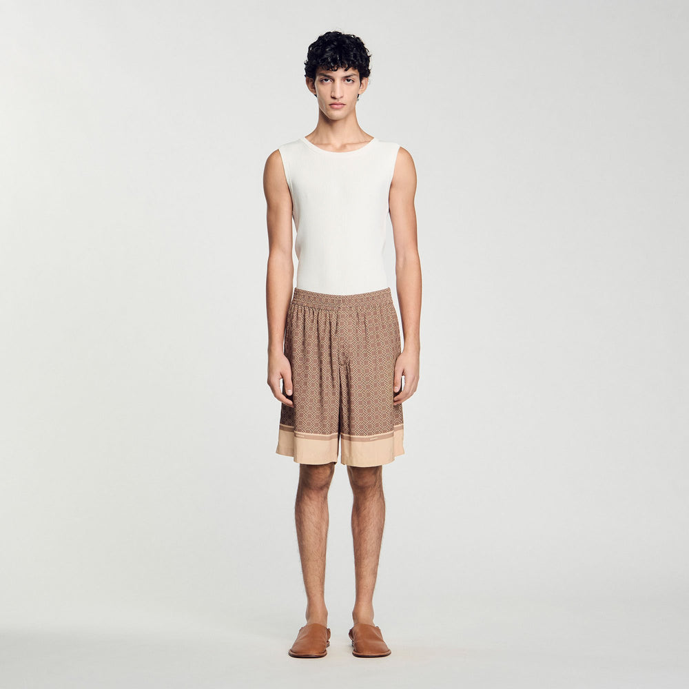 Sandro Men Patterned Flowy Bermuda shorts