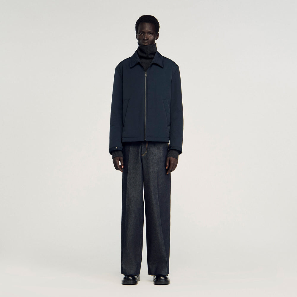 Sandro Men Quilted zip-up jacket