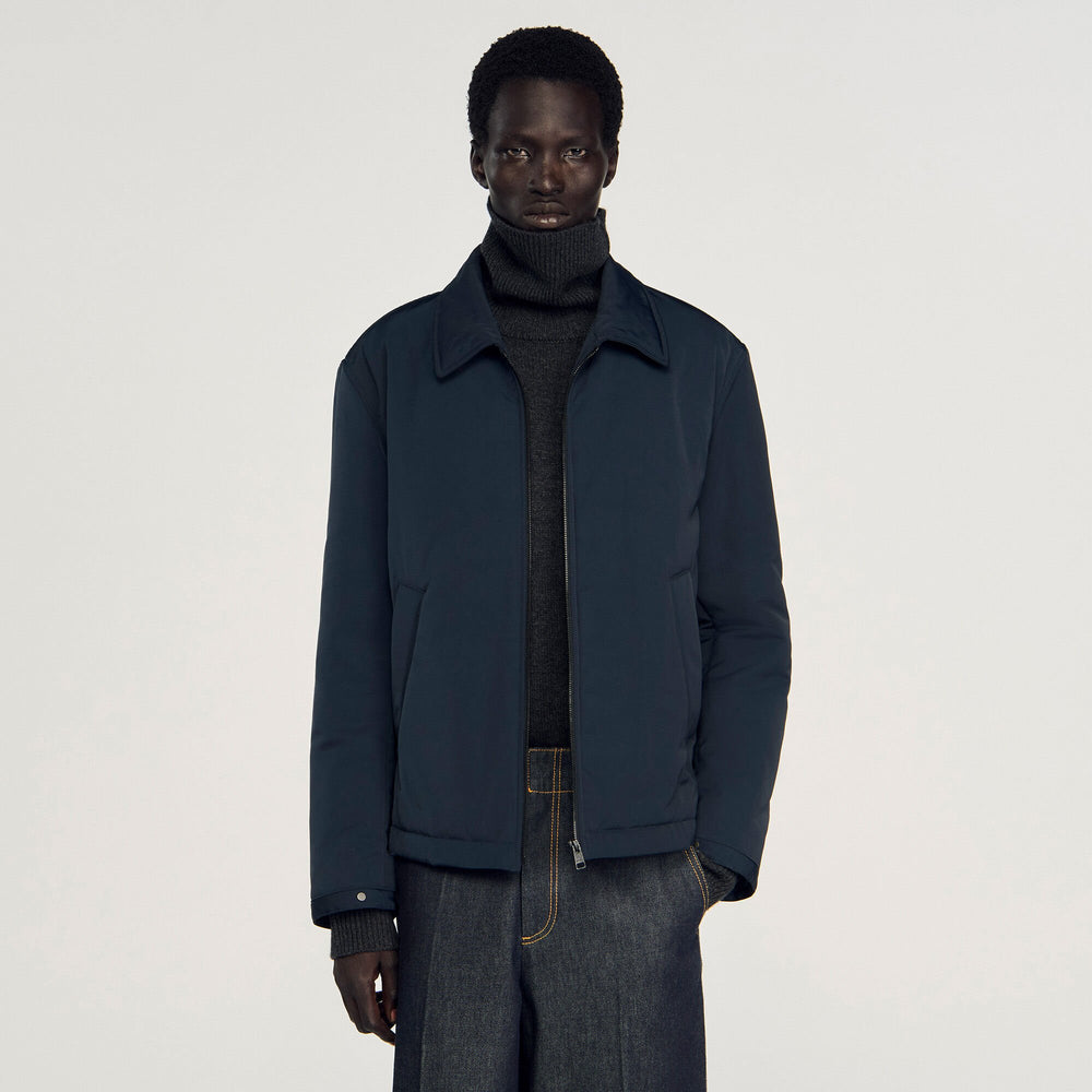 Sandro Men Quilted zip-up jacket