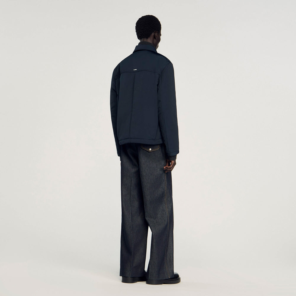 Sandro Men Quilted zip-up jacket
