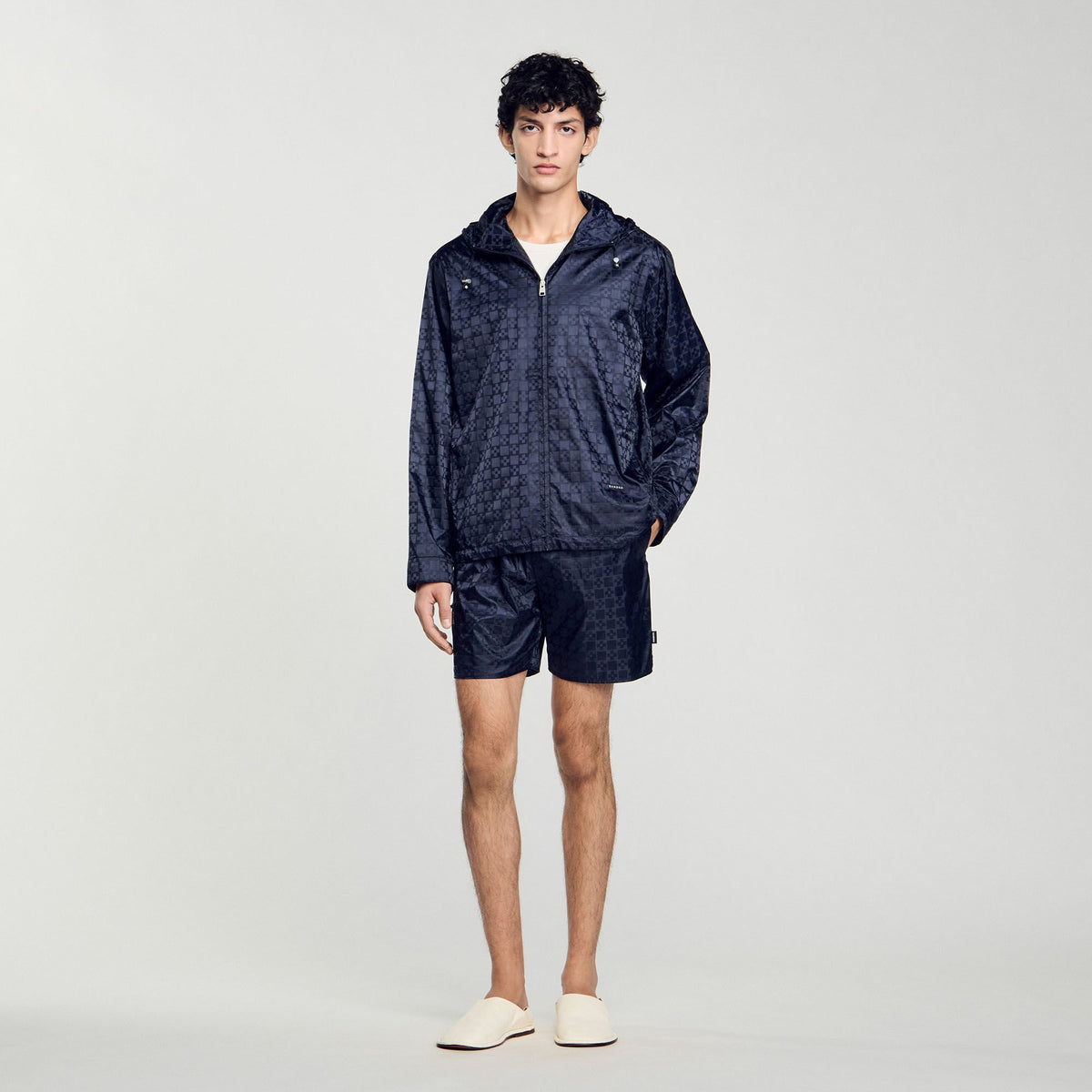 Sandro Men Square Cross nylon jacket