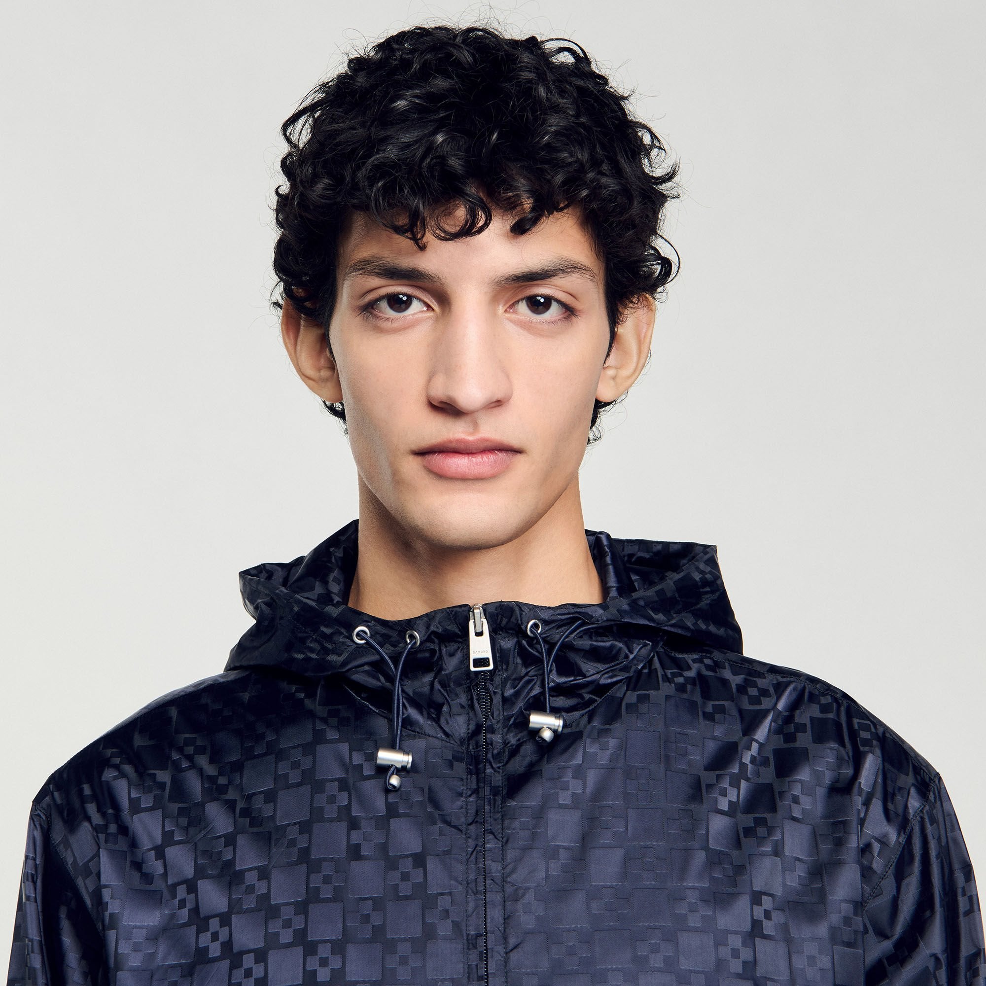 Sandro Men Square Cross nylon jacket