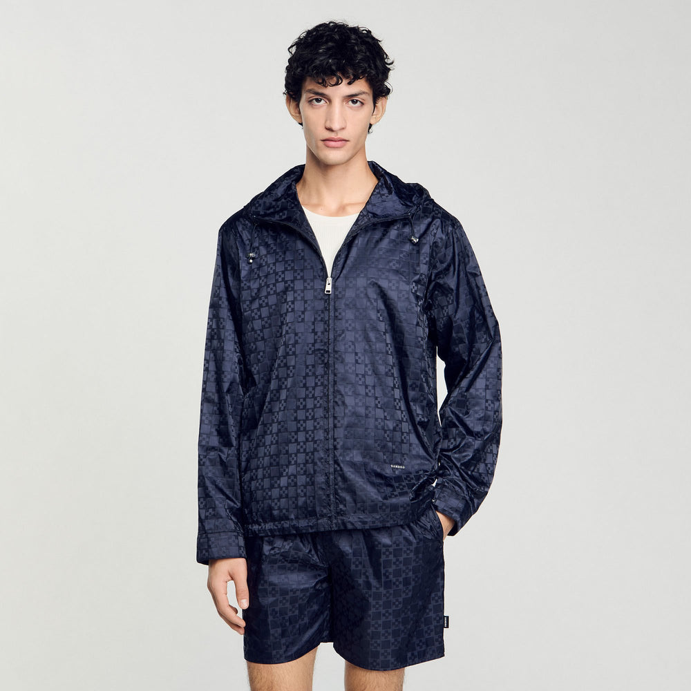 Sandro Men Square Cross nylon jacket