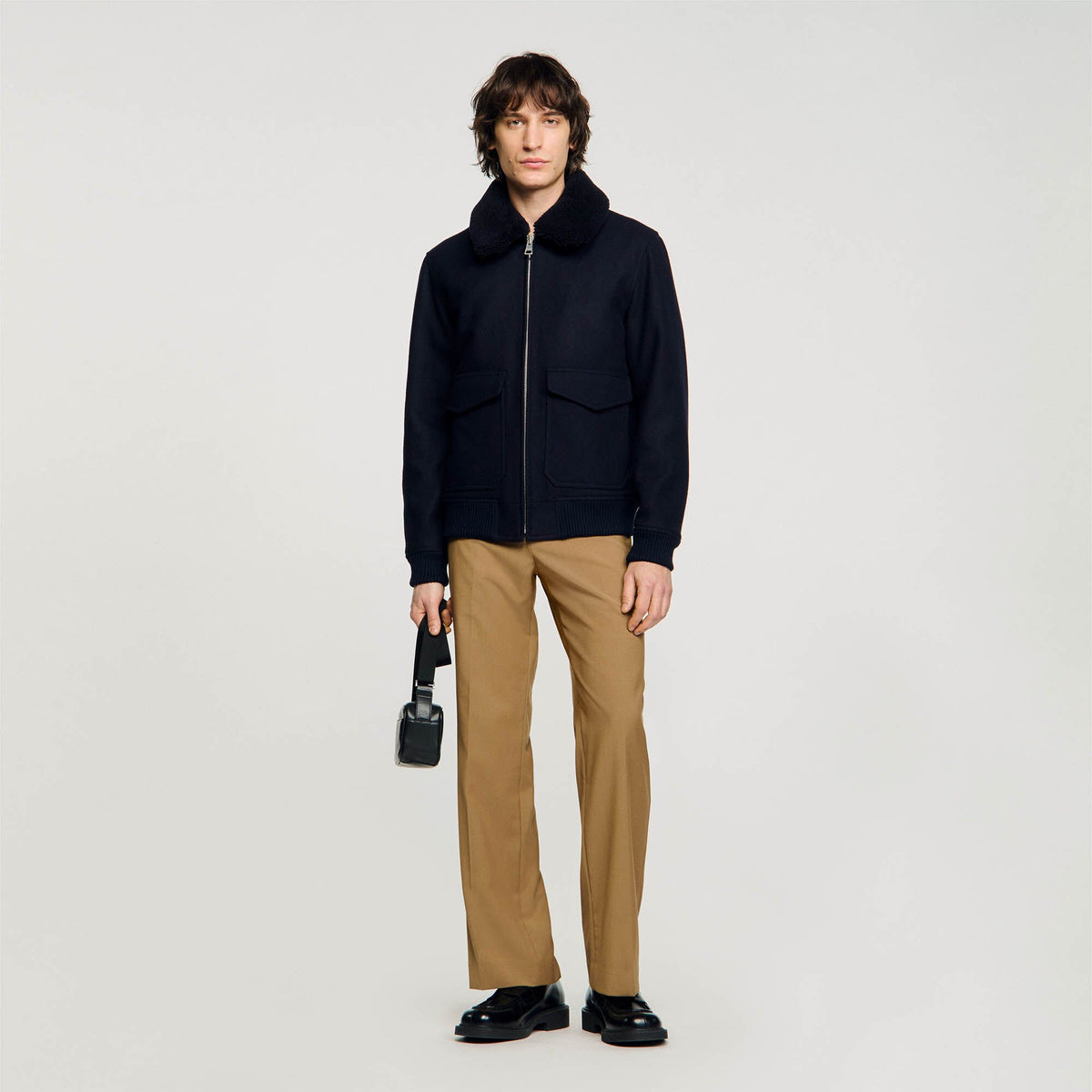 Sandro Men Wool aviator jacket