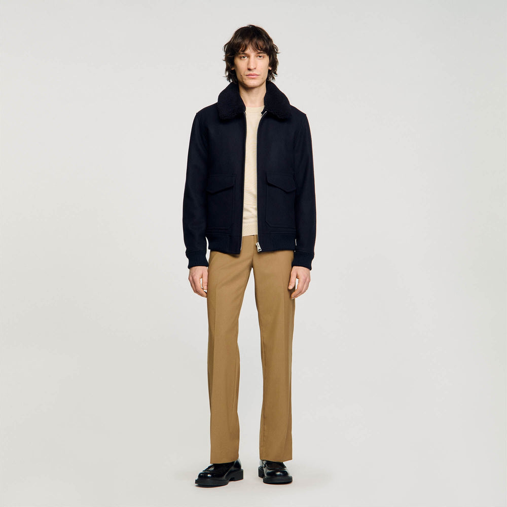 Sandro Men Wool aviator jacket