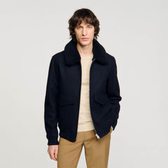 Sandro Men Wool aviator jacket
