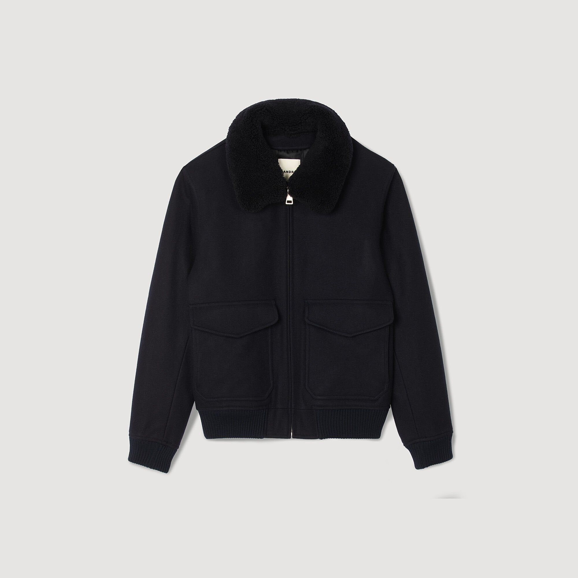 Sandro Men Wool aviator jacket