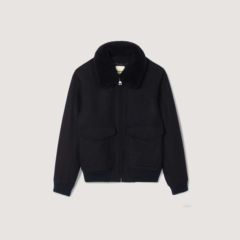 Sandro Men Wool aviator jacket