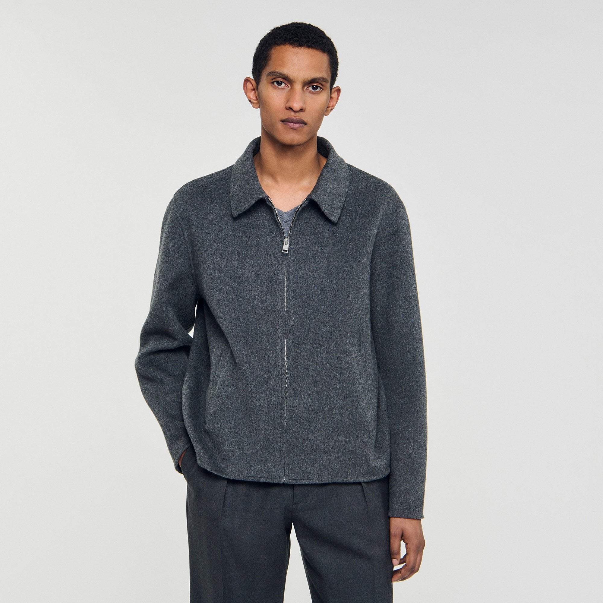 Sandro Men Double-faced wool jacket