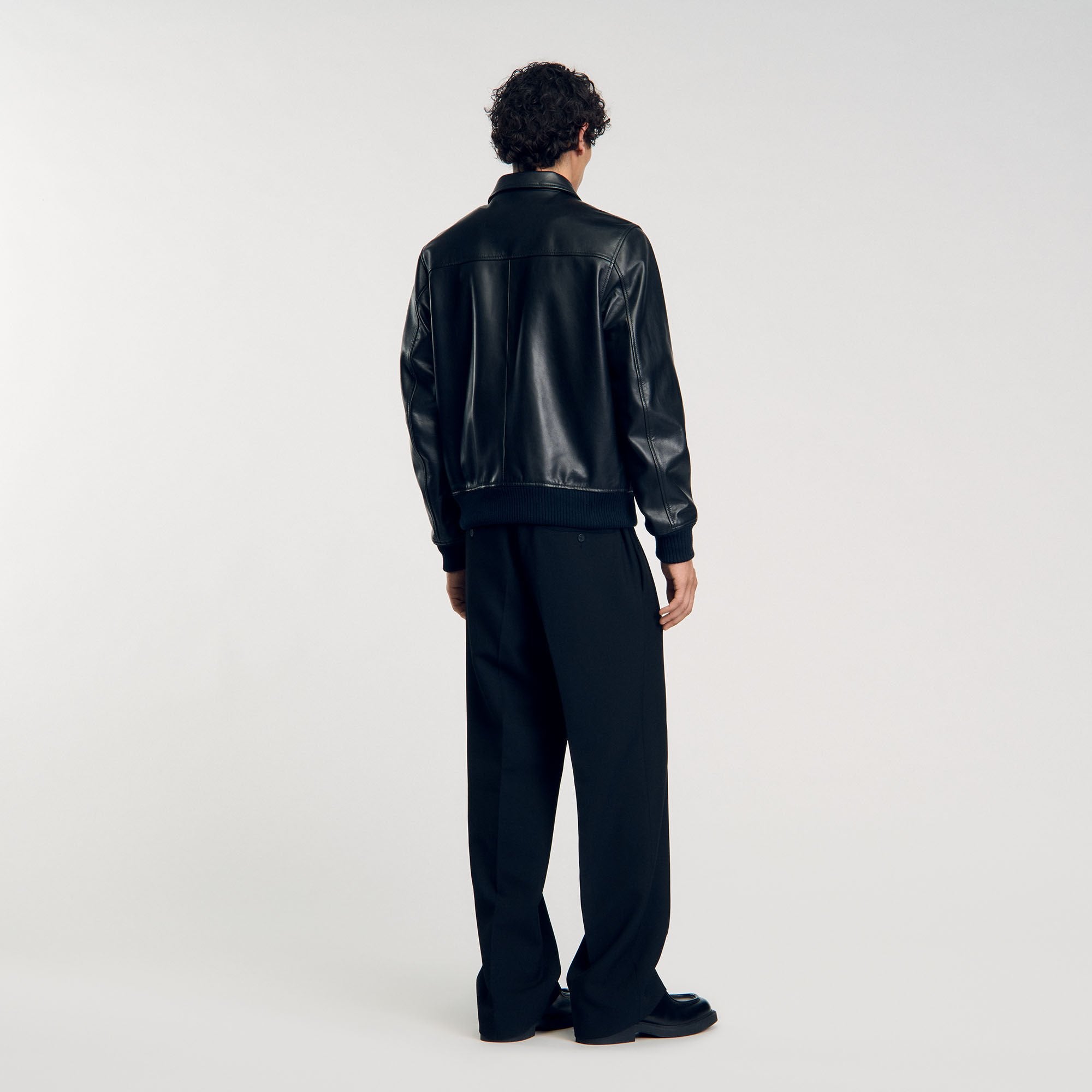 Sandro Men Plain leather jacket